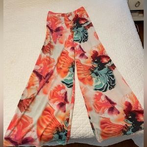 Alice + Olivia silk wide leg pants